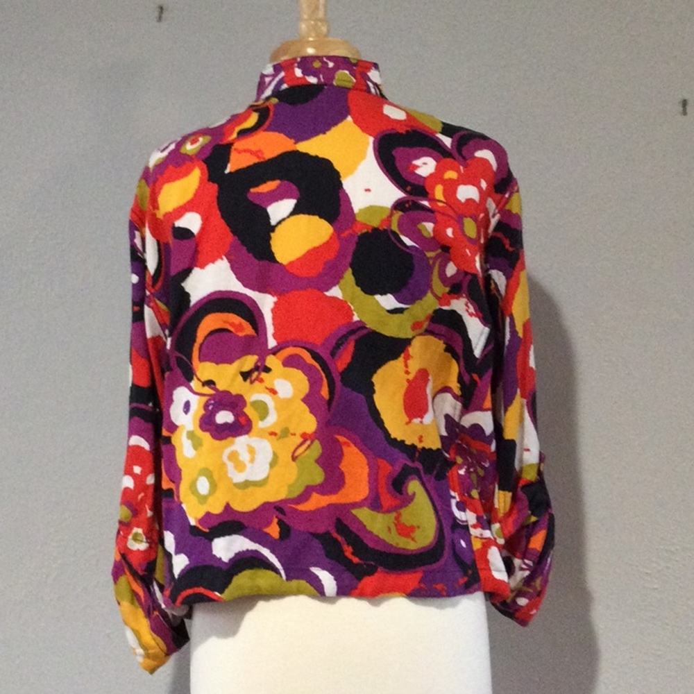 Ruby Rd. Multicolor Button Front W/Pockets Linen … - image 8